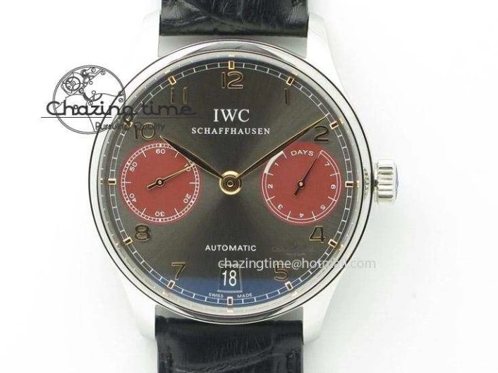 MIROTIME 0509 Minimalist Portuguese 40mm Chrono SS Black Dial On Black Leather Strap A 7382